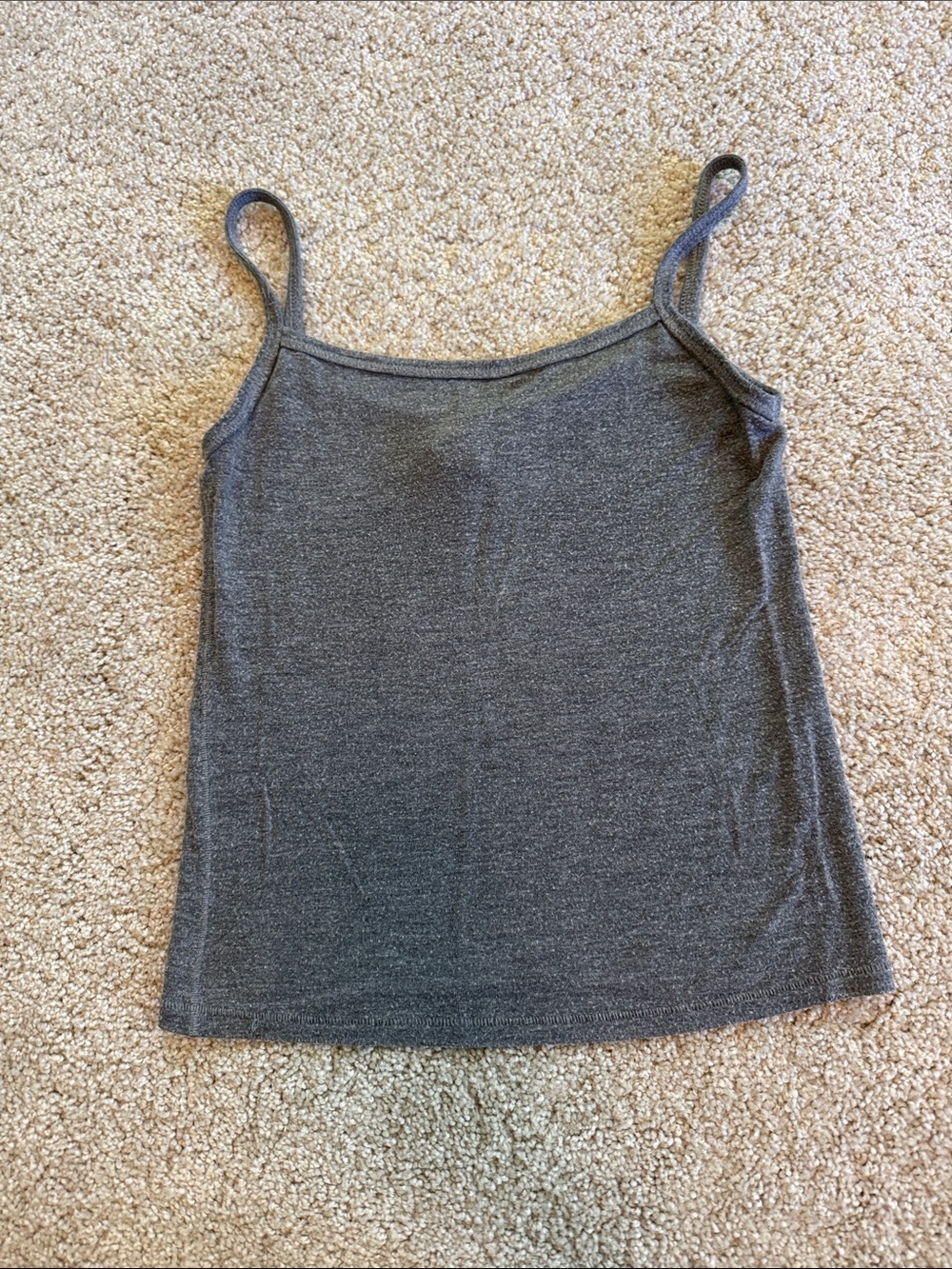 SKIMS Grey Squareneck Cropped Tank Top S